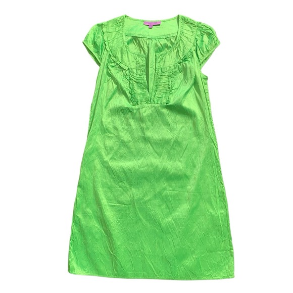 Vintage Women's Calypso Silk Dress XS Green Boho Resortwear Sri Lanka 1990s - Picture 2 of 13